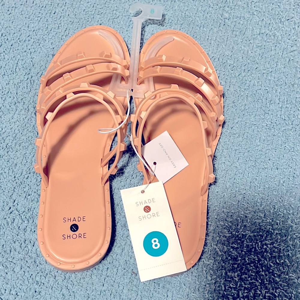 NWT Shade & Shore Blush Pink/Tan Sandals